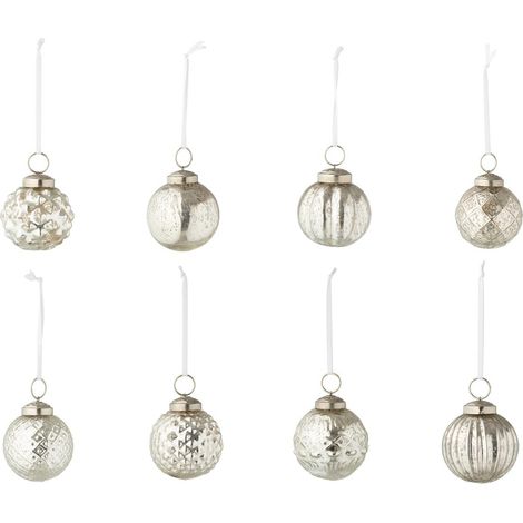 Lot de 40 Boules de Noël "8 Motifs" 6cm Argent (1/2)