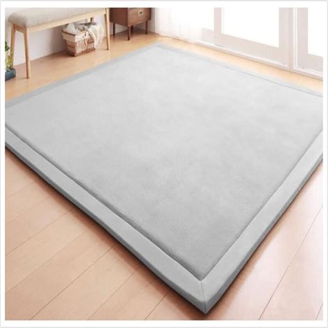 Basetbl – Tapis de yoga en velours corail 100% – Épaisseur 2 cm – Antidérapant et imperméable – Tapis de jeu pour enfants et adultes