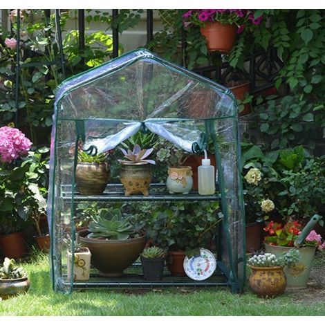 694992cm 2-Tier PVC Greenhouse Cover - Replacement Cover for Mini Garden Greenhouse for Indoor or Outdoor Use (Iron Stand Not Included) (1/5)