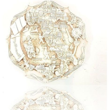 TrAdE Shop Traesio - Quadretto Decorativo Con Base Souvenir Italia 3d Monumenti Città 18cm -