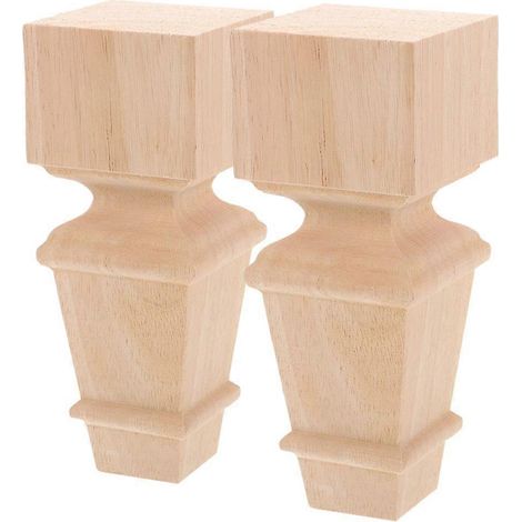 Lot de 2 pieds de meubles en bois pour chaise, bureau, commode, armoire ou canapé. (1/4)
