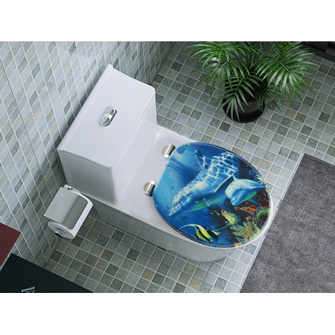 Abattant de toilette en bois MDF de haute qualité avec fermeture amortie et système anti-claquement pour salle de bain (1/5)