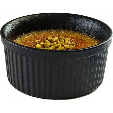 Keramikschüssel 10 cm, Crème brûlée, Schwarz-Ombré, zum Backen (1/4)