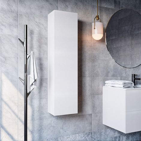 Colonna bagno sospesa salvaspazio bianco porcellana 120x35x20