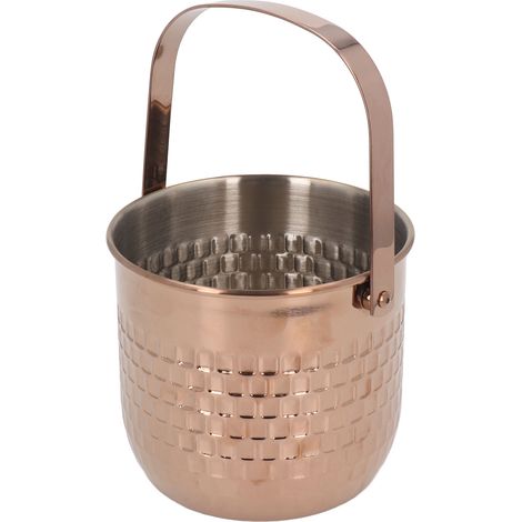 Seau à vin double paroi en acier inoxydable isolé, seau à glace pour bar KTV dîner fête, couleur or rose (1/5)