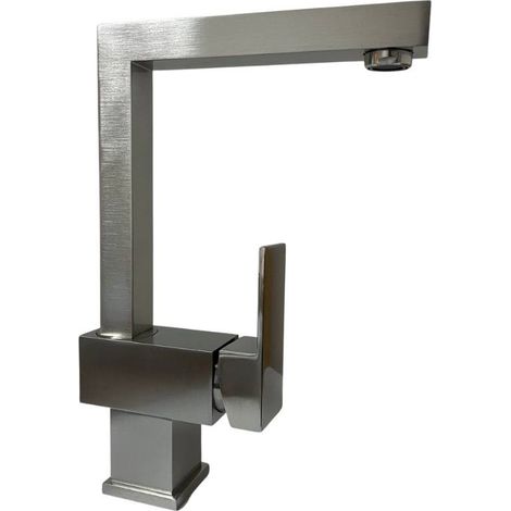 Rubinetto Cucina Miscelatore Monocomando Lavello Girevole in Ottone Supreme Finitura Inox (1/3)