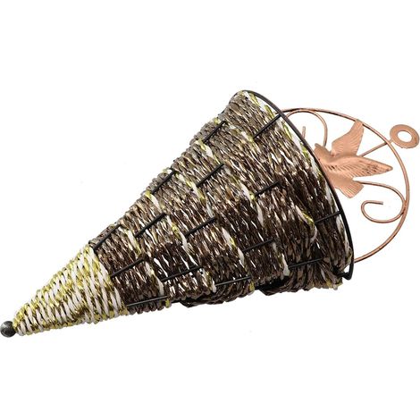 Posheliox Jardinière murale effet rotin, panier en plastique recyclé, porte fleurs pour intérieur (1/4)