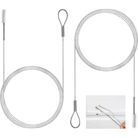 Set di 2 spazzole flessibili per la pulizia di tubi con fori di scarico stretti - Bianco