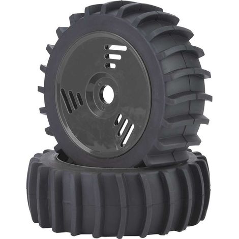 RC-Truck-Gummifelge und -Reifen im Maßstab 1:8, Autozubehör (Schwarz) (1/5)