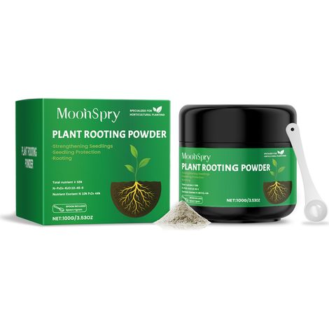 MOONSPRY Wurzelpulver fördert das Wurzelwachstum und die Entwicklung von Sämlingen und eignet sich für den Hausgartenbau und die allgemeine Pflanzenpflege. (1/5)
