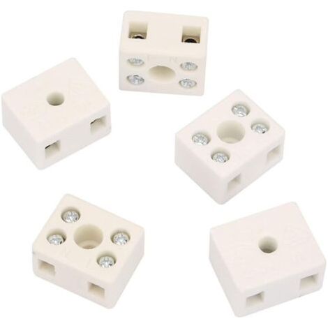 BARKBUSTERS Bornier en céramique en céramique connecteurs en céramique de Porcelaine 22 18 13mm 425 ℃ Isolation en céramique Faite de cuivre 250V (Tension nominale) , Bornier (1/4)