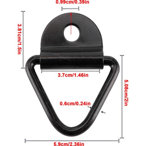 1 anneau de remorque en acier noir en forme de V pour camions et entrepôts (1/5)