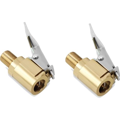 2 adaptateurs de valve de pneu - adaptateur de pompe à pneu - tuyau de gonflage - collier de serrage en laiton pour embout de gonflage de voiture ou camion - 8 mm-AquaForge (1/5)