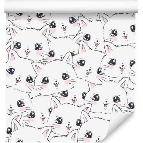 Papier peint à motifs de petits chatons joyeux pour salon et chambre 50x1000 cm (1/5)