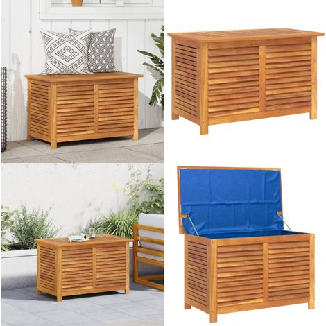 Boîte de rangement de jardin persiennes 90x50x56 cm bois acacia - Boîte De Rangement Jardin - Coffre De Jardin - Rangement Extérieur - Meuble De Jardin - Bois Acacia - Home & Living (1/5)