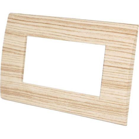 Placchetta per interruttore a 4 posti legno chiaro cassetta 504 compatibile con bticino living light supporto cover (1/2)