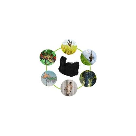 7.5m X 15m Filet Anti Oiseaux Noir, Filet Oiseaux Robuste, Filet Voliere Poulailler, Filet de Protection pour Oiseaux, Filet de Protection Les Potager et Fruits