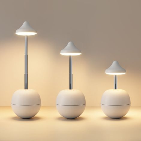 Lampe De Chevet Avec Télécommande - Hauteur Réglable - Lumière LED Chaude Dimmable - Pour Chambre Étudiante Et Table - Blanc (1/5)