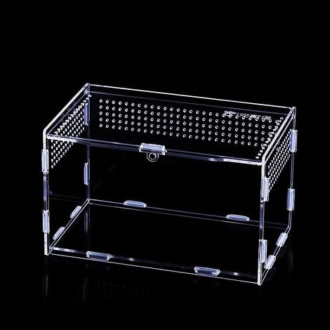 1 Terrarium Acrylique Transparent, Design Coulissant, Ventilation 360 Degrés, Pour Reptiles Et Insectes