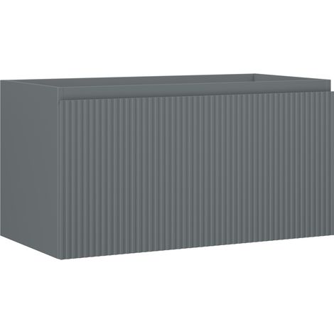 Mexen Rivel mobile da bagno sotto lavabo 90 cm, 1 cassetto, scanalato, grigio opaco - 91A20-09047-1-BF66 (1/5)