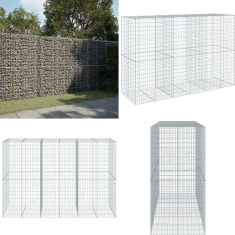 vidaXL Panier gabion avec couvercle 300x100x200 cm fer galvanisé (1/5)
