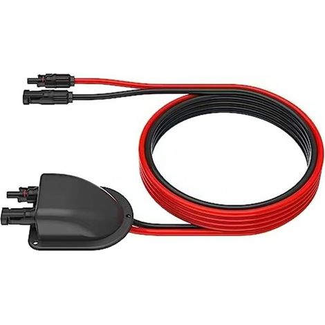 Dachdurchführung für Solarkabel, wasserdichte ABS-Doppelkabeleinführung mit 2 m Solarkabel, Kabelverbinder für Solarmodule in Wohnmobilen, Wohnwagen, Booten und Fahrzeugen (Schwarz) (1/5)