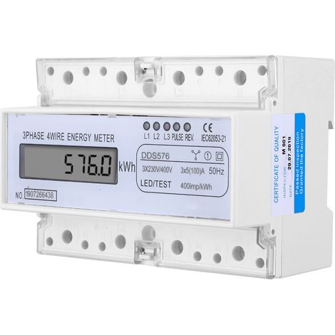 Compteur d'énergie électrique DDS576 avec écran LCD, triphasé, 4 fils, 7P, 380 V (1/5)