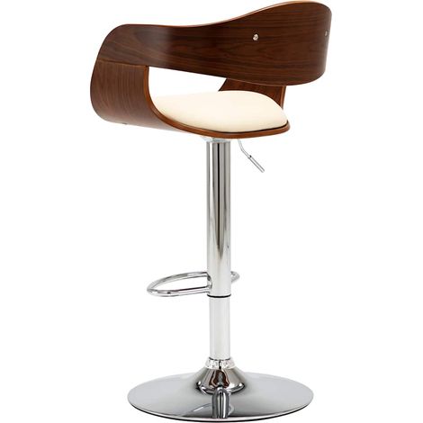 Maison Exclusive - Barhocker Cremeweiß Bugholz und Kunstleder (1/5)