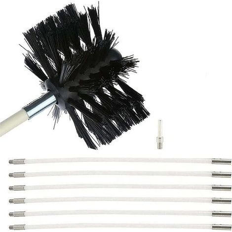 Kit de ramonage, brosses de ramonage, système de ramonage rotatif, jeu de brosses de ramonage (6 brosses, 410 mm) (1/4)