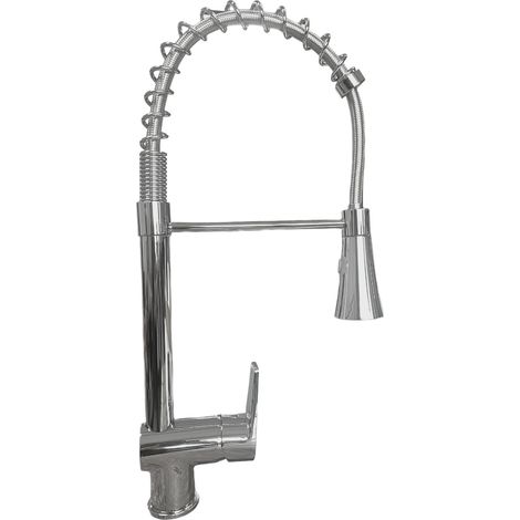 Mitigeur de cuisine avec douche extractible double jet, en laiton chromé (1/4)