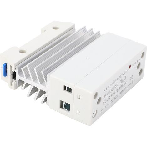 DC-Halbleiterrelais, Eingang 3–32 V, Ausgang 5–220 V, 25 A, integrierte einphasige Schiene, kleines SSR mit Kühlkörper (1/5)