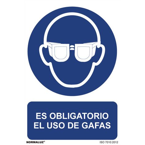Panneau Obligation Lunettes Bilingue Signalisation Sécurité Bilingue Pvc - Normaluz