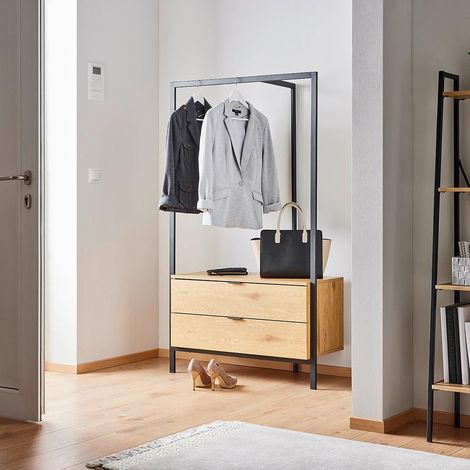 Mömax Garderobe Connor Eichefarben/Schwarz MDF (1/5)