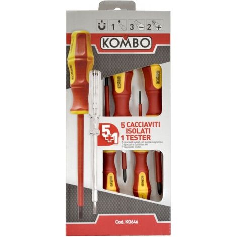 Serie di 5 cacciaviti isolati di cui 2 a croce  PH1x80