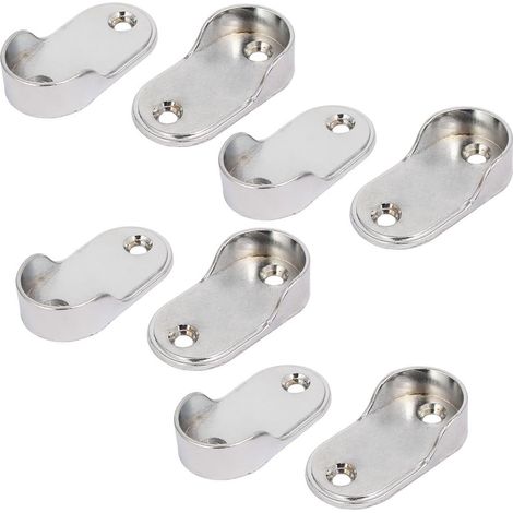 Kleiderschrank Metallpfeife Kleidung Hebel Halterung Unterstützung Silber Ton 25mm Dia Rohr (1/3)
