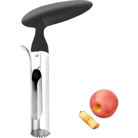 Vide Pomme,VidePomme en Acier Inoxydable Corer Trancheuse Coupefruits Dénoyauteur à Pomme Gadgets de Cuisine pour Maison Cuisine Poires Poivrons Honeycrisp Gala Lady Pommes 17.7x10x2.1cm (1/5)