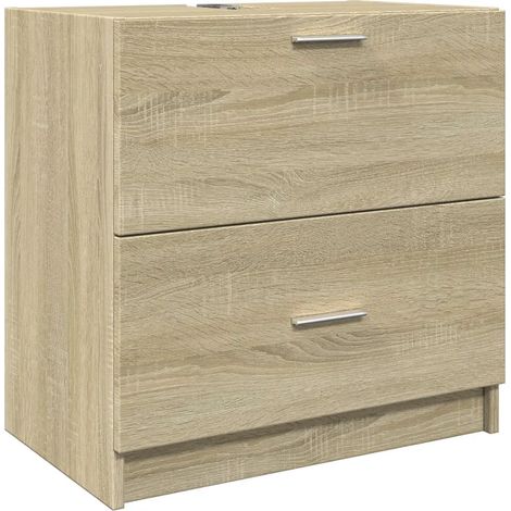 Armadio sottolavabo con ampio spazio portaoggetti 59 x 37 x 59 cm in legno multistrato rovere sonoma 020049533