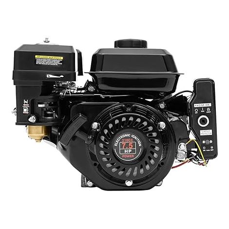 DIFU Moteur à essence 7,5 CV avec démarreur électrique Moteur 4 temps Go Kart 210cc Faible consommation de carburant Moteur de kart à arbre de 20 mm avec fonction d'alarme d'huile pour (1/5)