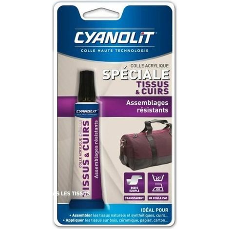 Colle spéciale tissu - CYANOLIT - Fixation flexible - Idéale pour tissus et textiles (1/4)