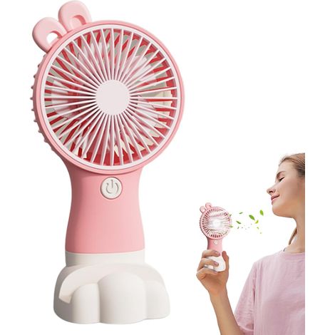 Mini ventilateur personnel – Moteur sans balais – Multi-vitesses – Double usage – Support téléphone intégré – Compatible batterie externe – Autonomie 3h – Pour voyage, camping, bureau (1/4)