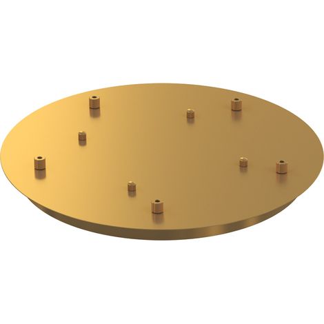 Rosone Tondo Metallo Ottone Satinato 5 Fori D40Cm