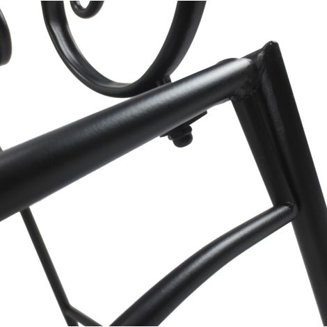 Sitzmöbel Gartenbank wetterfest Metall 107 cm Schwarz HAVRYA (1/4)