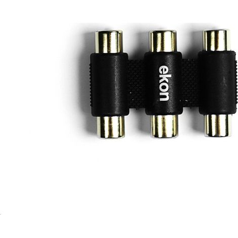 Ekon ECVAD3RCAFF adattatore per inversione del genere dei cavi 3 x RCA Nero (1/2)