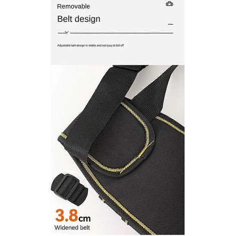 Sacs banane de rangement pour électricien et charpentier, grande capacité, noirs (1/5)