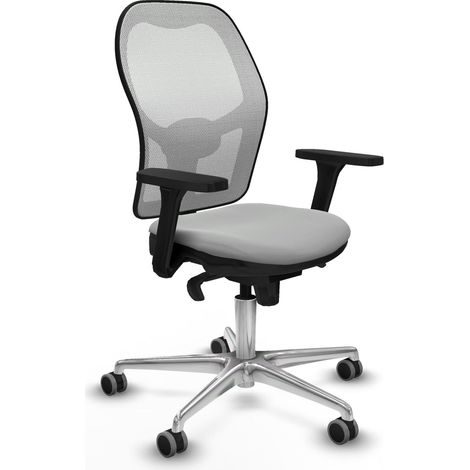 Sedia da ufficio piqueras y crespo Jorquera bianco rete e pelle