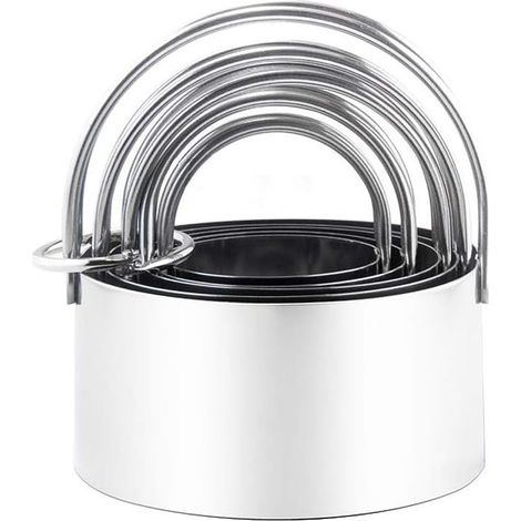 Ensemble de 5 emporte-pièces ronds en acier inoxydable avec poignée, outils professionnels pour la pâte à pâtisserie