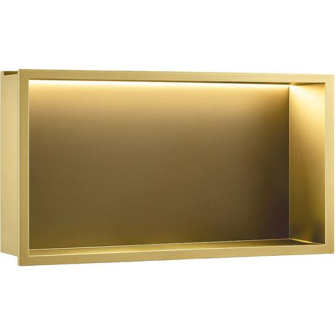 WANDEINBAU-BADEZIMMERREGAL REA LED BRUSH GOLD 30X60 (1/5)