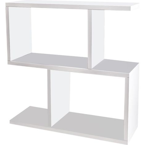 Tavolino libreria laterale per divano con scaffali 60x20cm Life - Bianco (1/5)