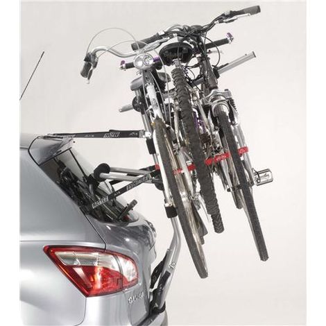 Mottez – Porte-vélo 3 vélos à sangles rehaussé – Charge maximale 45 kg – Tube Ø 25 mm – Système de réglage crabot automatique