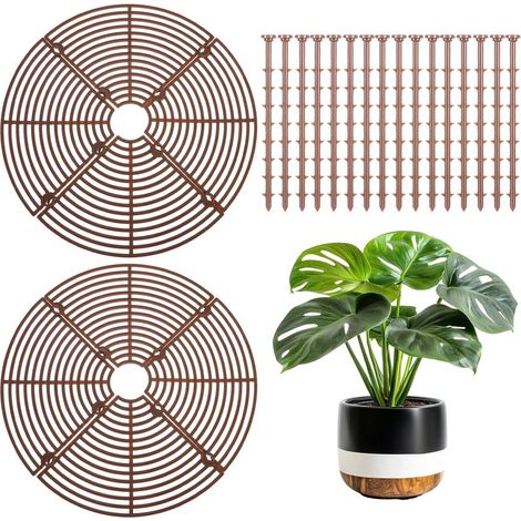 Protection pour plantes en pot - 30 cm - Grille pour pots de fleurs - Kit de protection pour plantations - Protection de fond pour grille de plantes en pot - avec 16 supports - Protection pour plantes (1/5)